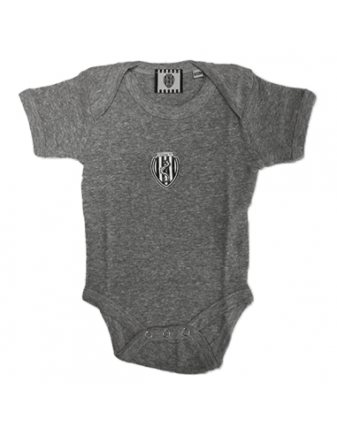 Body da bambino e neonato in cotone a manica corta con stemma Cesena F.C. disponibile bianco e grigio
