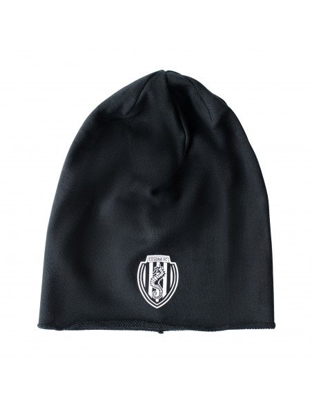 Cappello a cuffia nero a tinta unita con toppa in alta definizione Cesena FC.